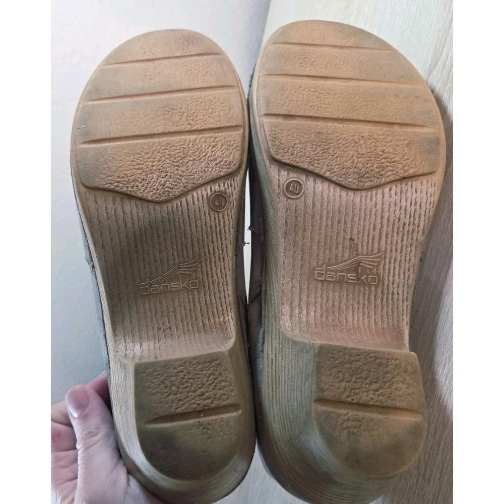 Dansko Maria Leather Ankle‎ Boots Womens EU 40 US 9.5 Taupe Comfort Clog Booties